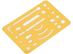 Conjunto de 10 réguas multiuso pretas para design técnico com 27 marcações em quatro, em aço inoxidável ultrafino, para correções.