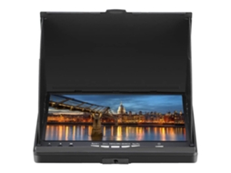 Monitor Preto + 2 Antenas Rp sma Lcd Lt5802d 5.8ghz 40ch 800*480 7" Dvr Fpv Receptor Duplo Bateria Antenas Drones Rc MDUG