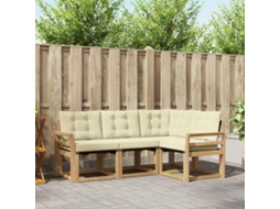 Vidaxl Conjunto De Sofás Para Exterior 4 Pcs Branco E Creme
