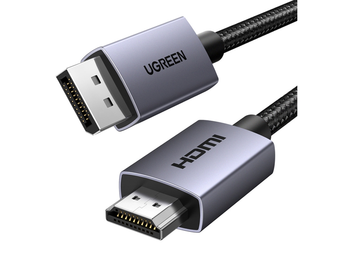 Cabo Hdmi Dp Ugreen De 3 M Para Tv E Monitor 4k 60hz Com Conexão Rápida.