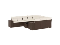 Garden Sofa Set, Garden Sofa Sets Vidaxl Marrom Rattan / Vime (n/a)