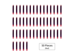 50 Cartuchos de Tinta para Caneta Estilográfica com Diâmetro 3,4mm Refil Vermelho para Escritório Escola