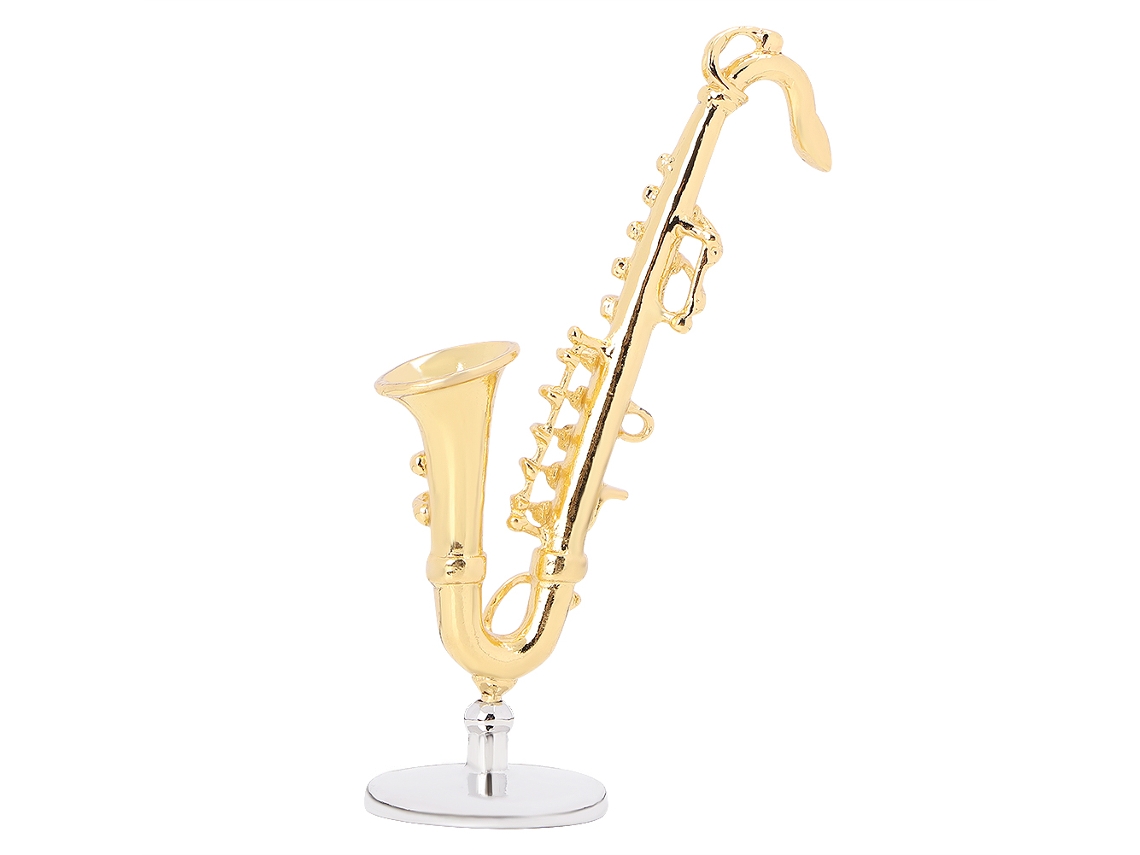 Primerox brinquedo Mini Saxofone de Liga para Casa de Bonecas 1/6 1/12 Decoração Infantil