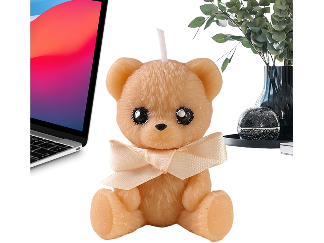 Velas Em Formato De Urso Para O Chuveiro - Decoração Natural Adorável - Estética |