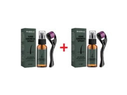 Kit de spray para crescimento da barba 30ml + Derma Roller x2