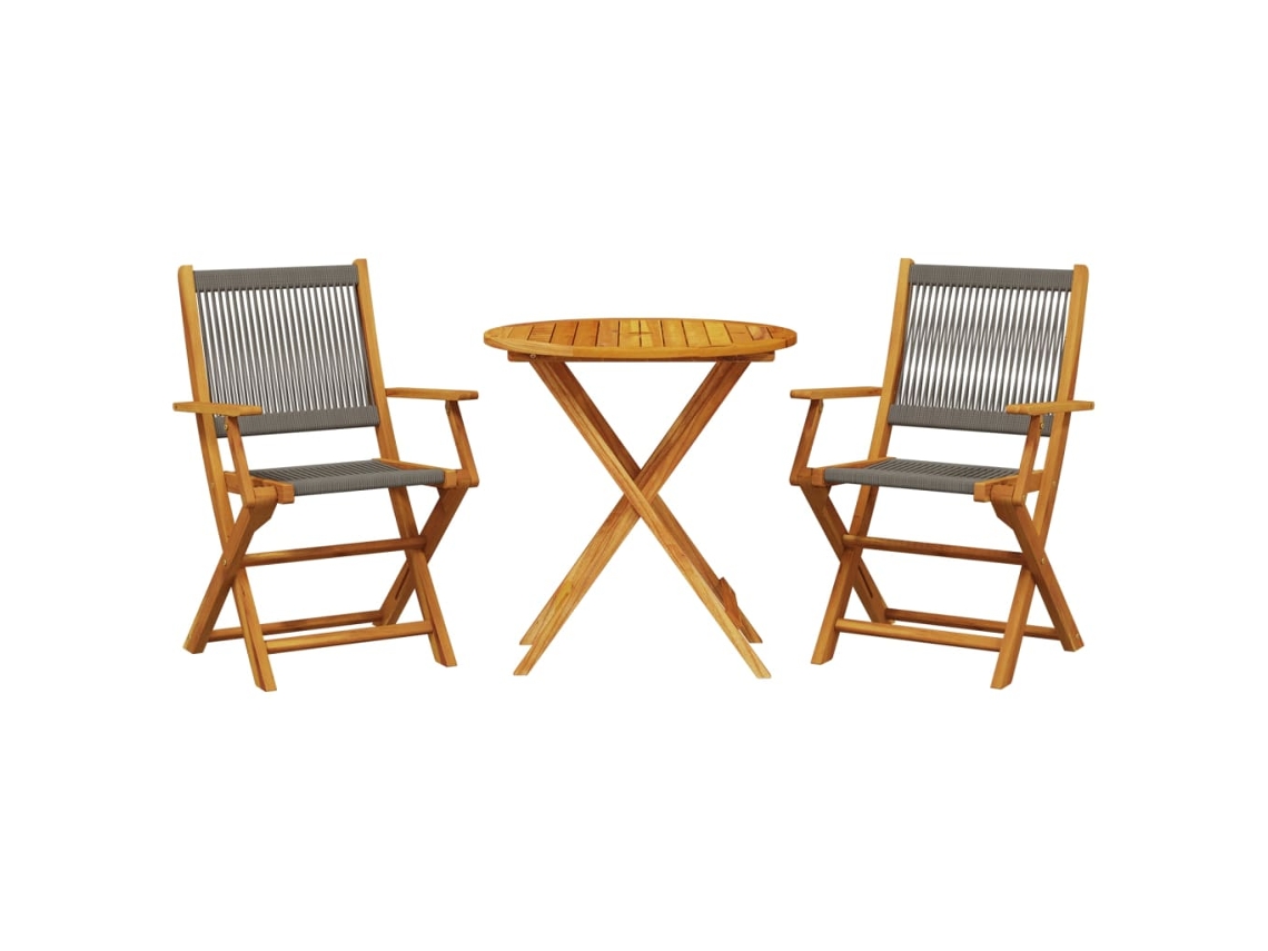 Bistro Set, Bistro Sets Vidaxl Cinzeto Madeira De Acácia (70 X 75 Cm)
