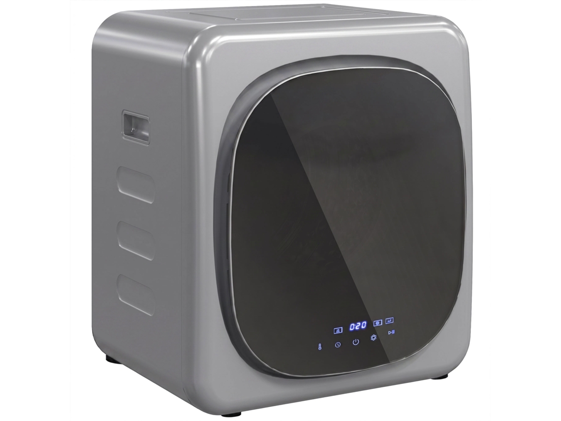 Mini Asciugatrice Aria Carico 2.5kg Timer Programma Smart 48x40x56cm Argento