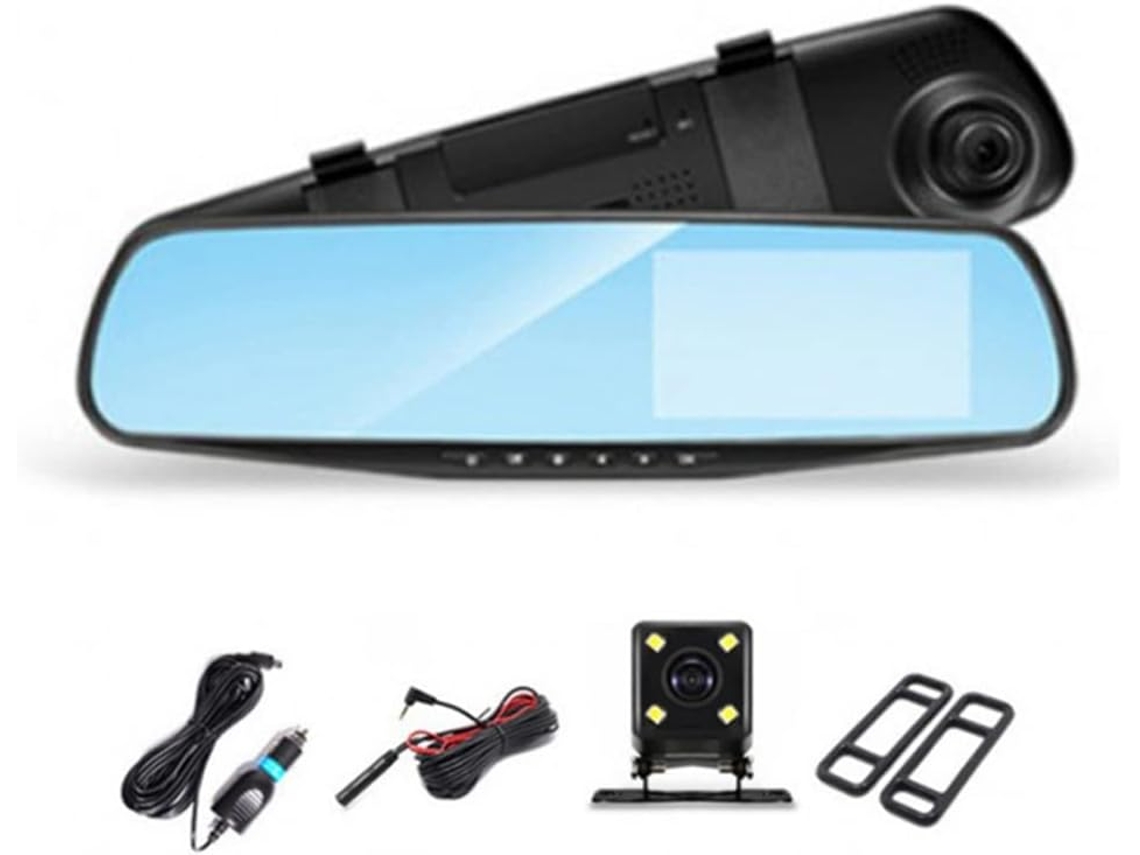 Gravador de Vídeo para Carro com Espelho Retrovisor de 4,3 Polegadas e Função Dupla. SFUSHOS