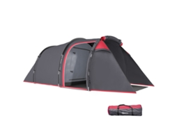 Barraca De Camping, Barraca Pop-up Para 2-3 Pessoas, Vestíbulo E Área Para Dormir, Impermeável, 426 X 206 X 154 Cm, Cinza