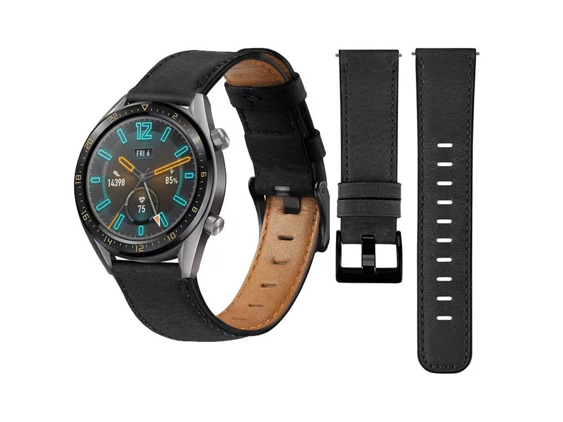 Bracelete Vintage Leather para Xiaomi Mibro C2 Preto