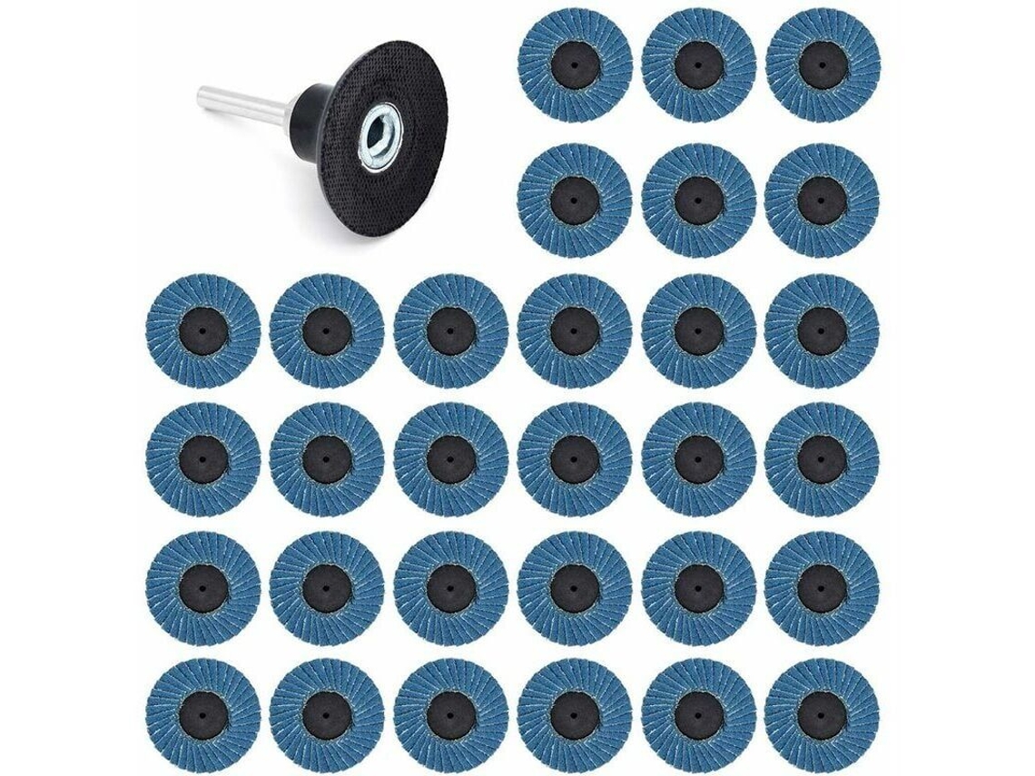 31 Discos De Lixa De 2 Polegadas Com Abas De Grão 40, Grão 60, Grão 80 Slowmoose (50 Mm)