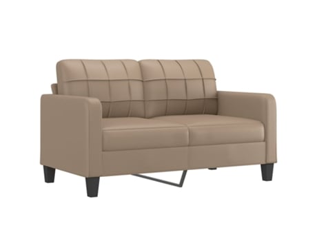 Sofá De 2 Lugares 140 cm Couro Artificial Cor Cappuccino VIDAXL