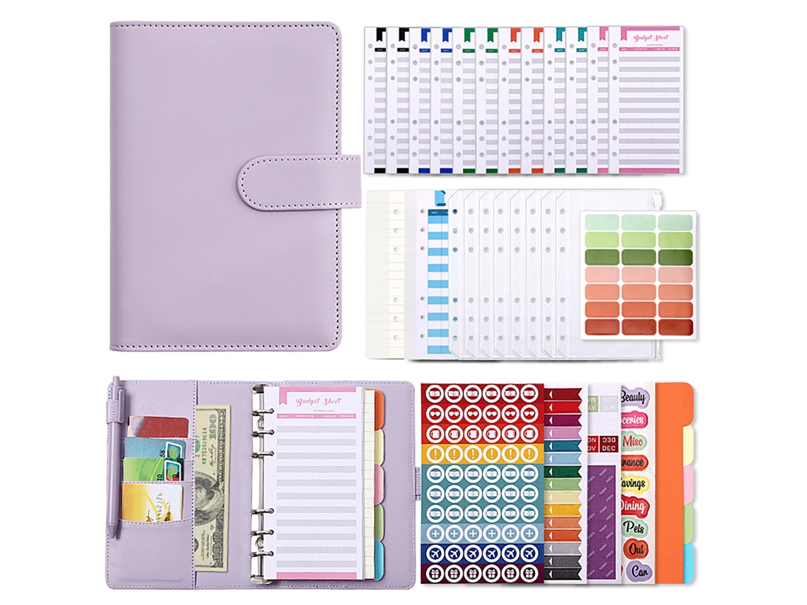 Cuaderno A6 Com 6 Anéis, Ecológico, Leve, Para Viagens, Escola, Escritório, Roxo