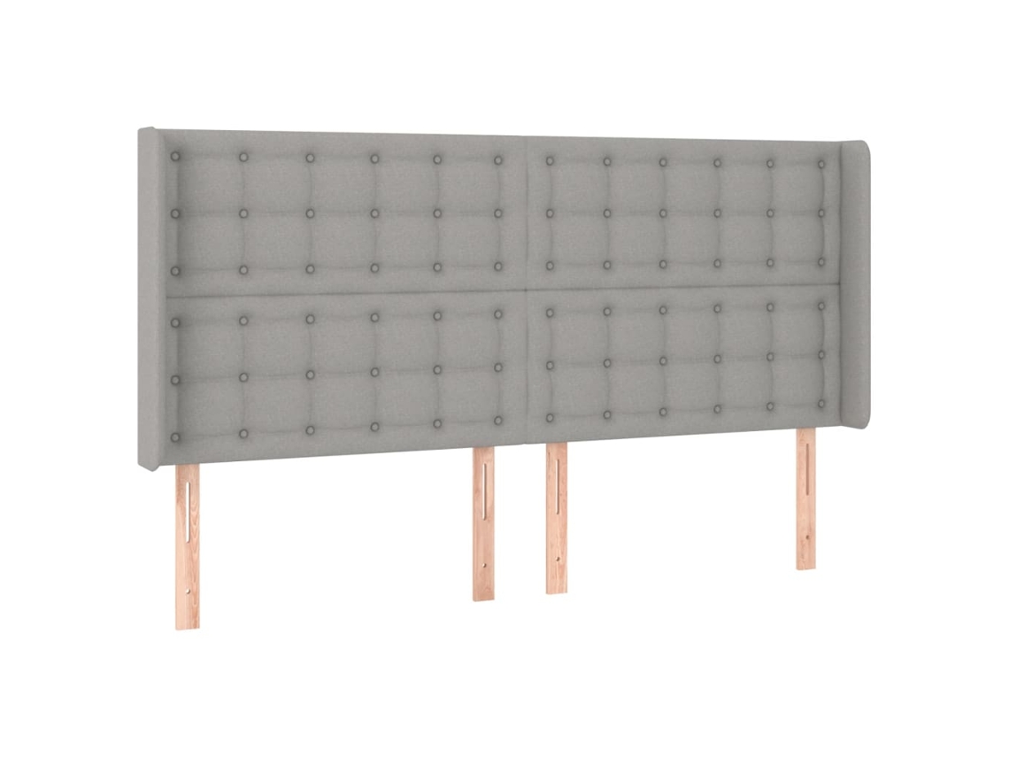 Cabeceira de Cama com Abas Tecido Cinzento Claro MAISON EXCLUSIVE (183x16x118 cm)