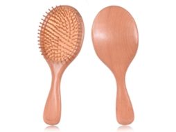 Escova De Cabelo Abaodam Alivia A Fadiga, Madeira Natural Com Almofada Macia Para Massagem No Couro Cabeludo E Estimula