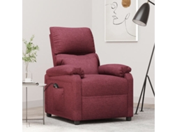Vidaxl Poltrona Elétrica Reclinável Tecido Vermelho Tinto