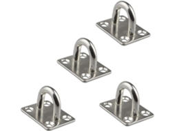 Conjunto De 4 Ganchos Teto Em Aço Inoxidável Com Placas Fixas Quadrada