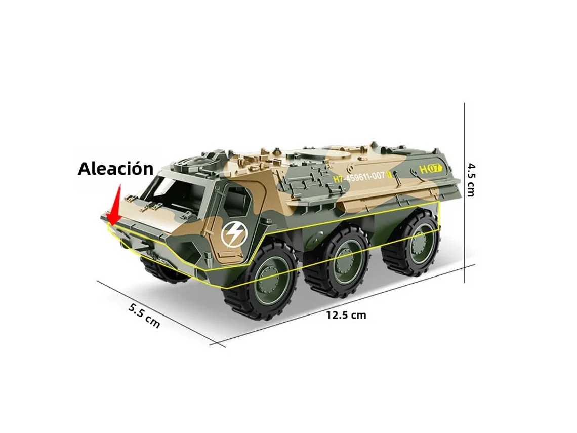 Carrinho de Brinquedo Militar Infantil em Metal, Escala 1:50. MDUG