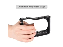 Andoer Camera Cage Aluminum Alloy Video Cage With Cold Shoe Mount 1/4 Inch 3/8 Inch Threads Replacement For Sony Zv e10 Camera LAXISCREED