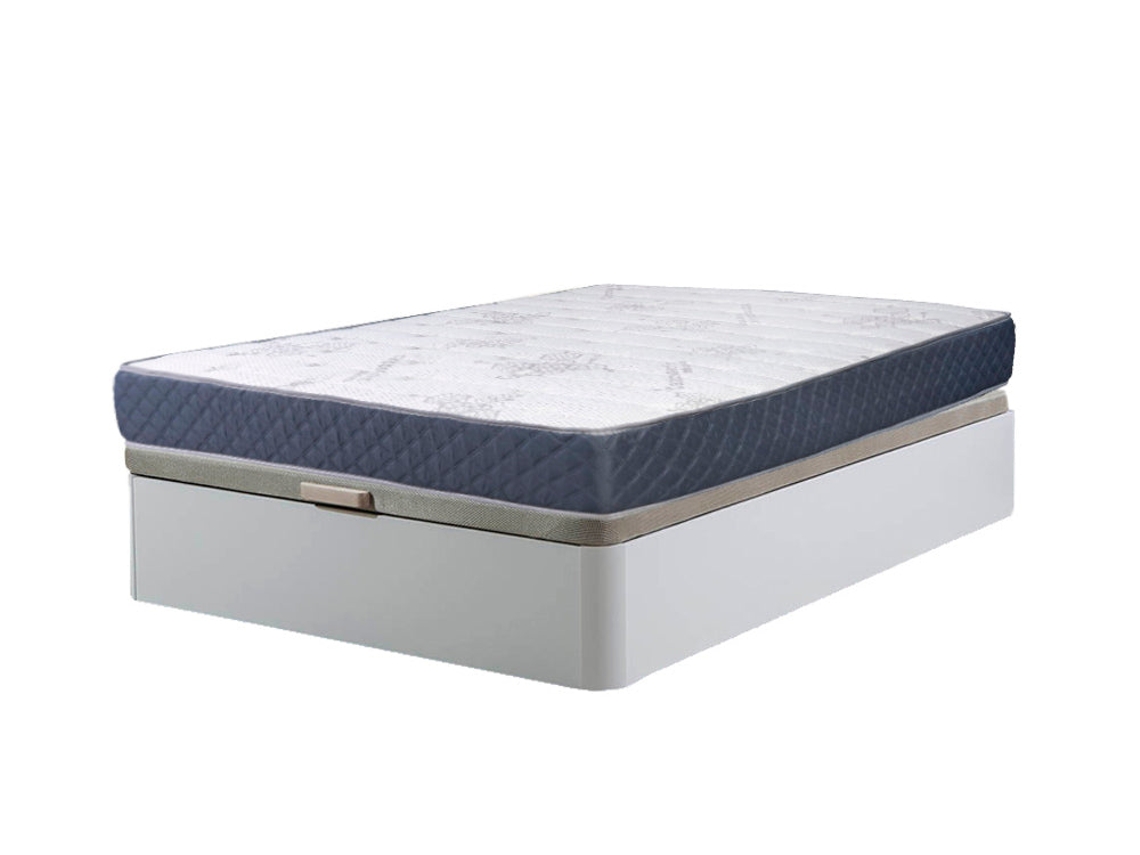 Sommier Branco Atenas 135X190Cm Colchão Viscoelástico de 23Cm SALDOSYSTOCKS