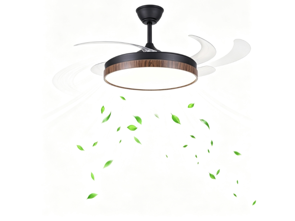 Ventilador De Teto Embutido Com 42 Furos, Iluminação Integrada E Luminária Integrada Para Uso Externo E Na Sala De Estar.