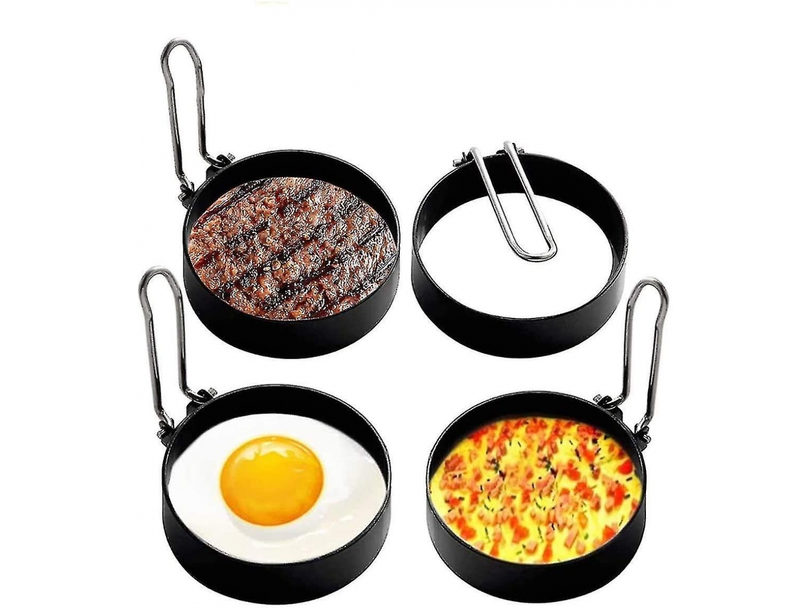 Aro De Aço Inoxidável Para Ovos, Conjunto De 4 Peças. Molde De Aço Inoxidável Para Omeletes, Ideal Para Cozinhar Ovos