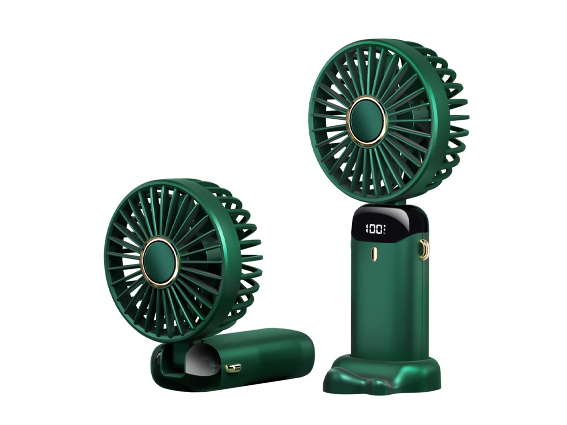 Ventilador Portátil De Mão Pequeno Recarregável Usb Com 5 Velocidades, Plegável Em 90° E Operado Por Bateria Para Viagens