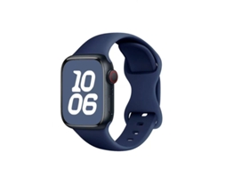 Pulseira de Silicone Halinuia para Apple Watch S1 11/ultra 1 3/se1 2 , Fecho em Formato de Oito, Design Esportivo Respirável,azul Meia noite (38 42mm)