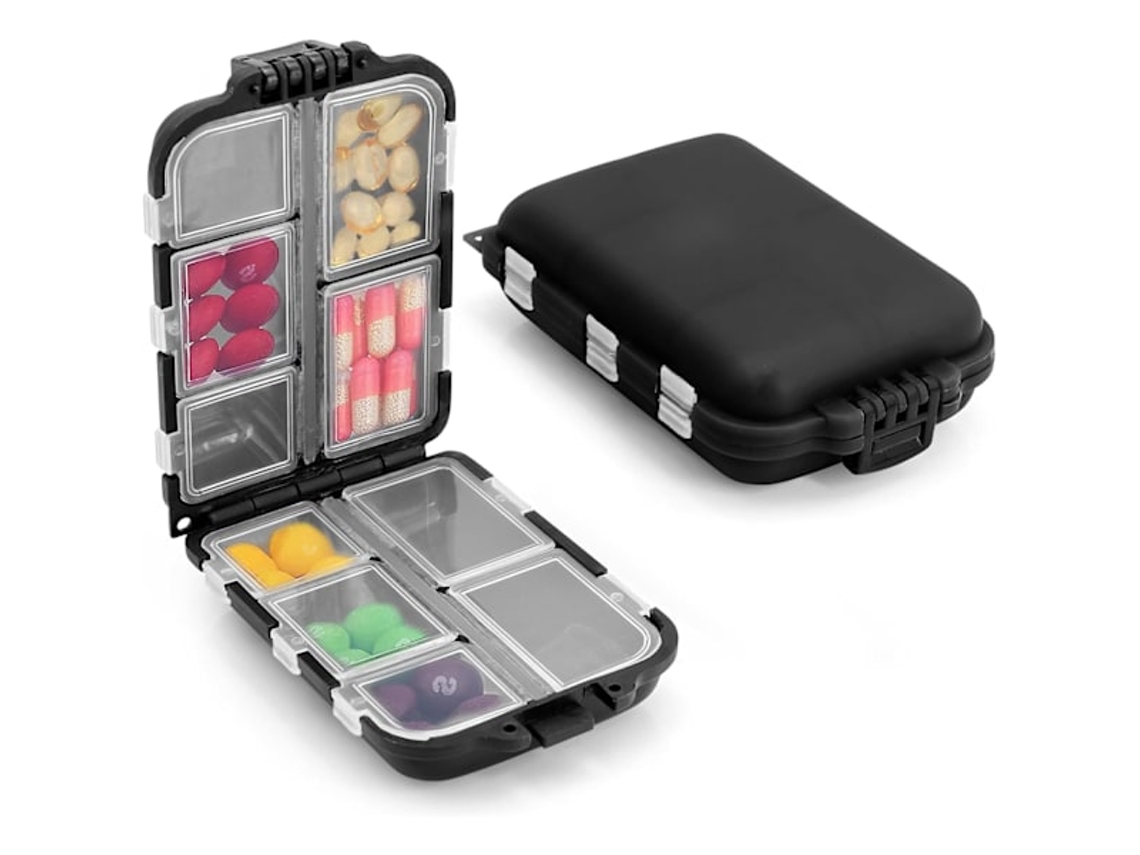 Porta Comprimidos, Estojo Para Medicamentos De Viagem Com 10 Compartimentos, Mini Porta Comprimidos. Aquaforge