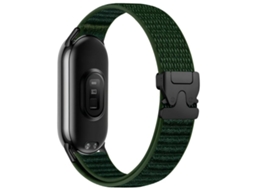 Bracelete para Xiaomi Smart Band 10/9/8 Nylon Estampa de Montanha Fivela de Paraquedas Verde Abeto XIAOMOYU