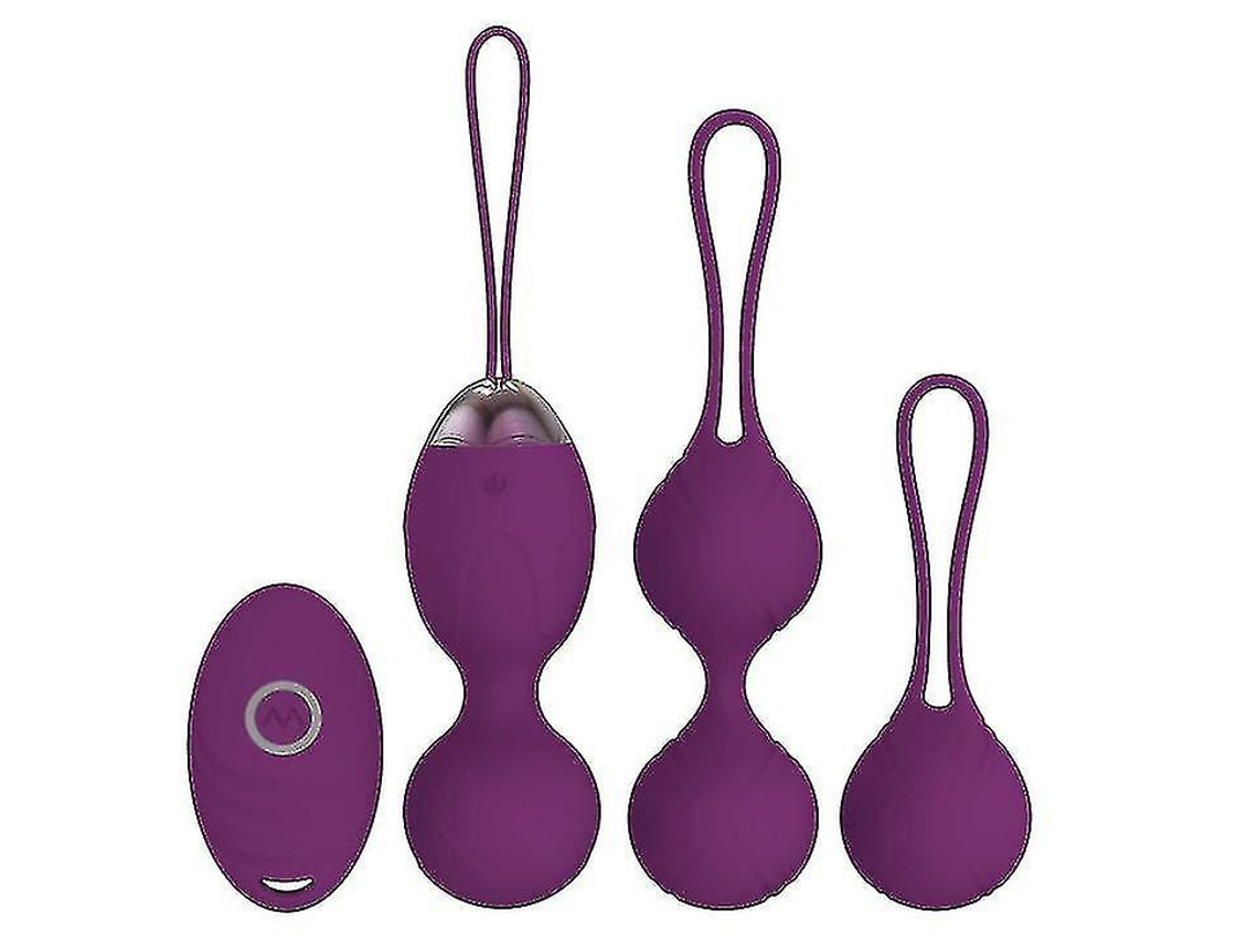 Kit de treinamento com 3 bolas de Kegel Dispositivo para fortalecimento e tonificação dos músculos pélvicos, Roxa