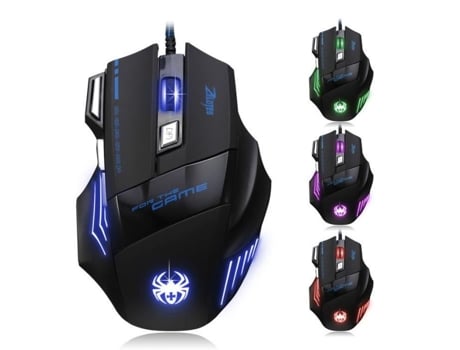 Mouse para Jogos - - PRO - 5500 DPI - 7 Botões - Com Fio Ergonômico RTA365