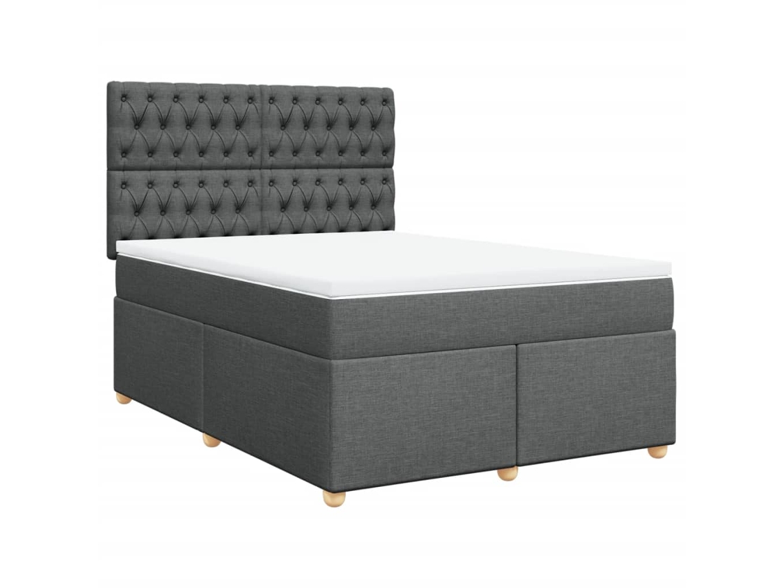 Box Spring Bed, Box Spring Beds Vidaxl Cinzeto Tecido (140 X 200 Cm)