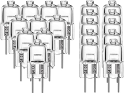 Lurelia Pack De 20 Lâmpadas Halógenas G4 20w 12v 2700k, Branca Quente, Sem Cintilação, Para Roupeiros