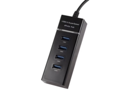 Hub USB 3.0 4 Portas Multiportas Fino e Compacto IKIKSO (preto)