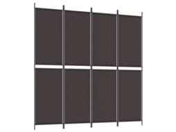 Biombo VIDAXL Marrom Tecido (200x200 cm)