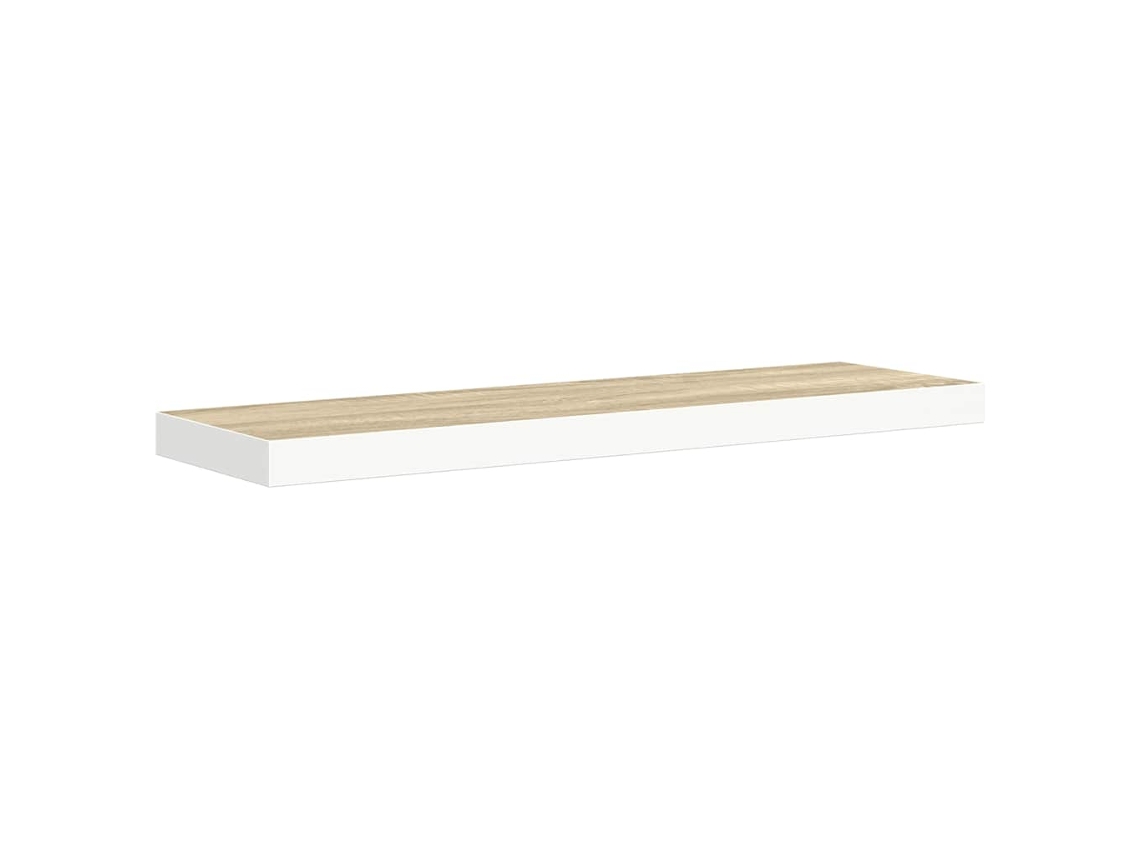 Prateleira Parede Suspensa 80x23,5x3,8 Cm Mdf Carvalho e Branco MAISON EXCLUSIVE