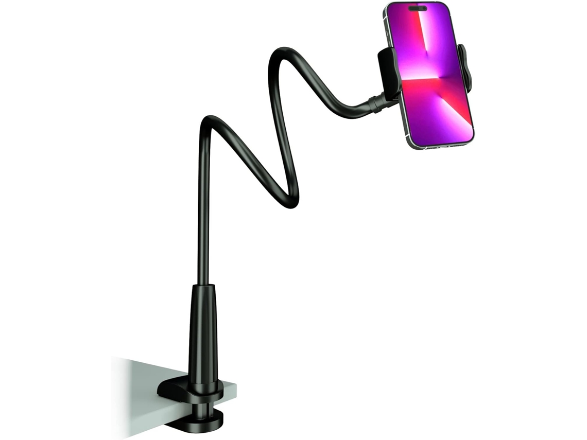 Lurelia Suporte Flexível Para Telemóvel 80 Cm Braço Longo Pescoço De Ganso Rotação 360° Preto