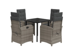Garden Dining Set, Garden Dining Sets Vidaxl Cinzeto Rattan / Vime (80 Cm Table Length)