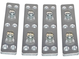 Conjunto De 4 Dobradiças Ferro Prateado Reforçadas Para Cabeceiras E Laterais Cama