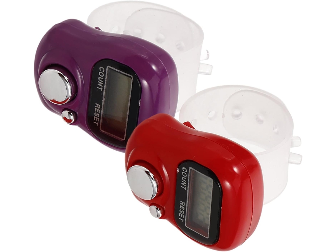 Contadores eletrônicos de dedos para oração, visor digital de fácil leitura, design elétrico em plástico leve.