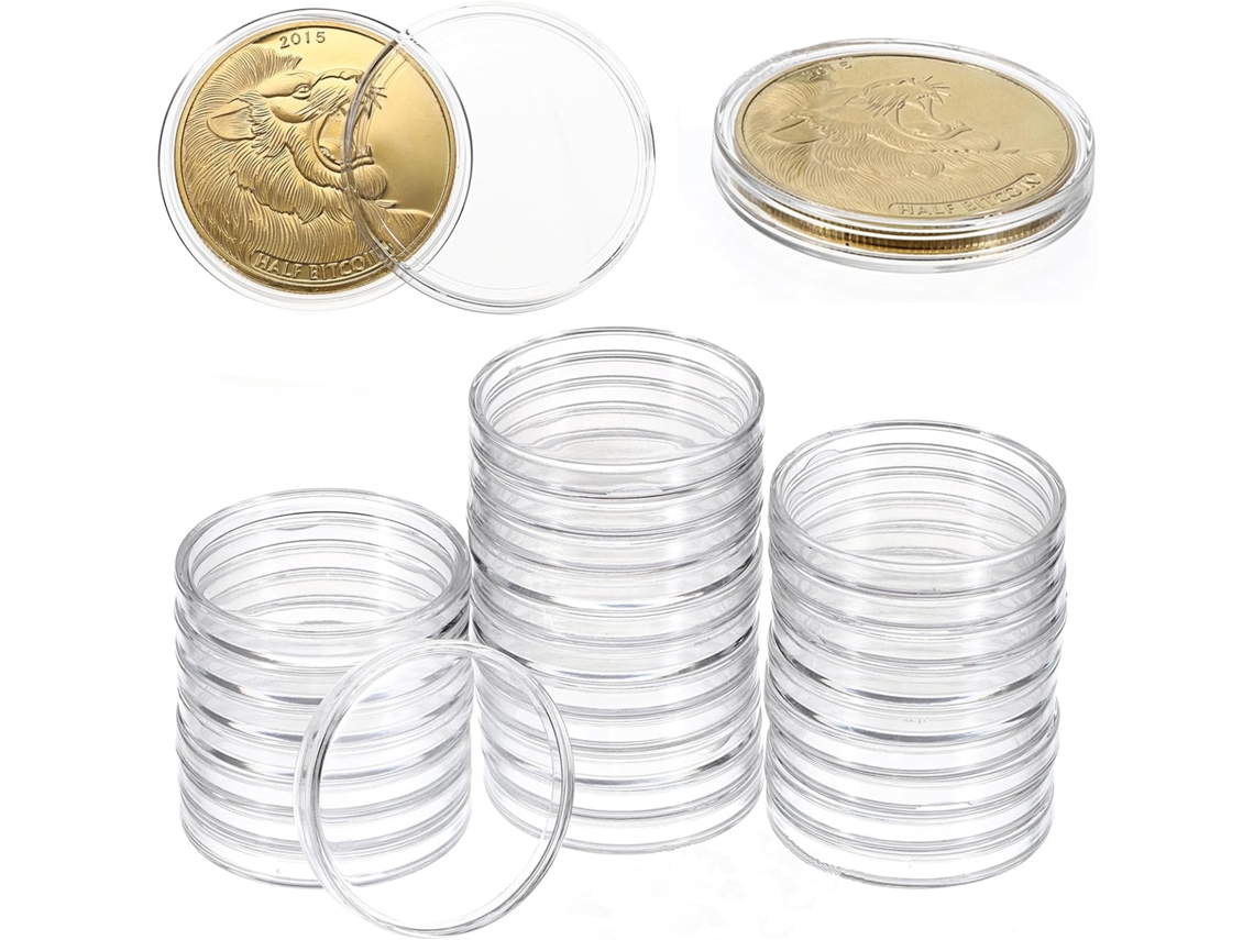 Cápsulas Para Moedas De 40,6 Mm Pacote Com 30 Unidades, Redondas, Em Acrílico Transparente, Herméticas, Para Coleção De Moedas