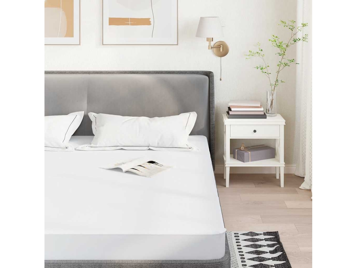 Vidaxl Protetor De Colchão Impermeável 160x220 Cm Branco