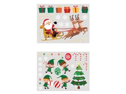 Pacote de 2 Folhas Eletrostáticas para Janelas Papai Noel de 30x40 cm