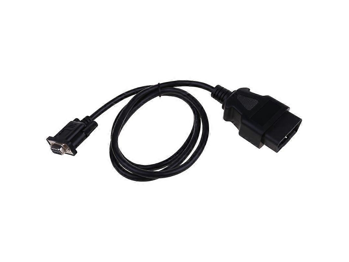 Conector Obd, Cabo Adaptador Universal Obd2 16 Pinos Para 9 Rs232 Interface De Diagnóstico Automático Para Automóvel, Plástico, Preto, Para Automóvel