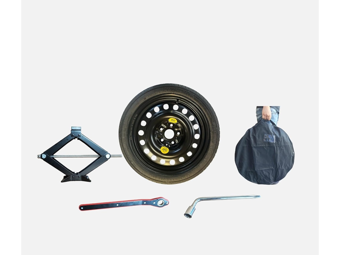 Kit De Roda De Reposição 18 Polegadas 125/70r18 Com Chave E Bolsa Para Vw Golf 7, 8, T-roc, Passat