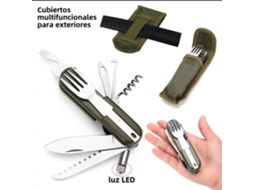 Conjunto de Facas Portáteis Verdes Militares para Camping, com Estojo Artesanal em Aço Inoxidável. MDUG