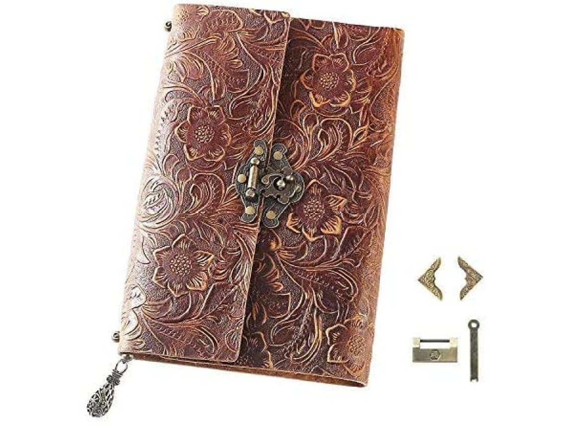 Caderno De Diário De Couro Feito À Mão Com Capa De Couro Para Homens E Mulheres Com Brilvibera