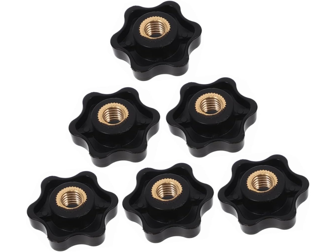 Conjunto De 6 Puxadores Estrela M8, Parafuso De Ajuste Com Núcleo Cobre E Apoio Polegar Em Plástico Para Reparos