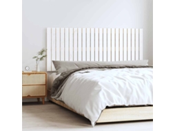 Vidaxl Cabeceira De Parede 147x3x60 Cm Madeira De Pinho Maciça Branco